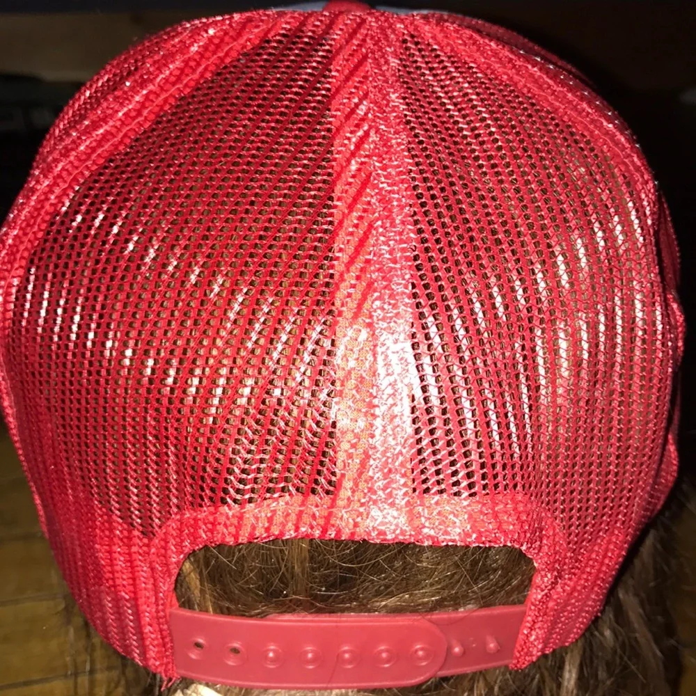 Red and White Farm‎ Toy Capital Mesh Trucker Hat